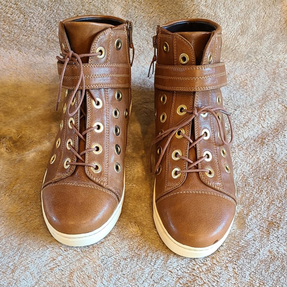 Stuart Weitzman Cyclist Brown Tennis Shoes